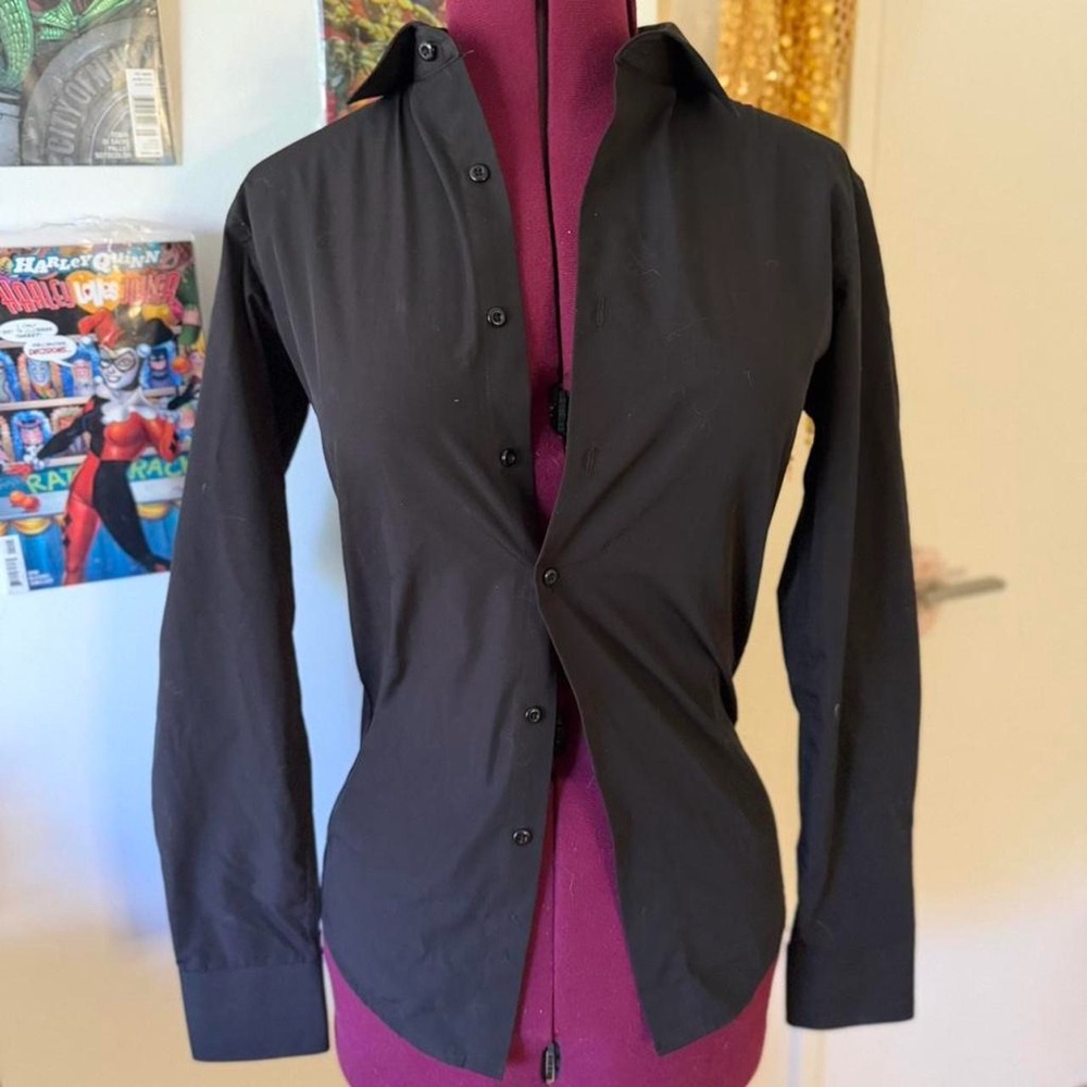 Black Button-Up Unisex Top